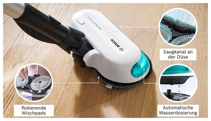 Handstaubsauger Beutellos bis 35 min Laufzeit 18 V HEPA (Aqua-Farbe, Schwarz, Silber, Weiß) Unlimited 7 BSS712XHYG ProHygienic Aqua 