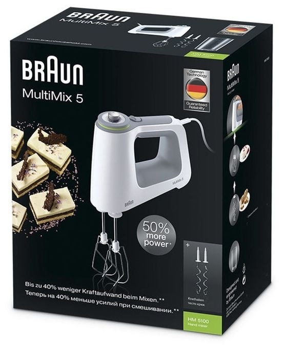Handmixer 750 W 9 Stufen  HM5100WH MultiMix 5 (Grau, Weiß) 