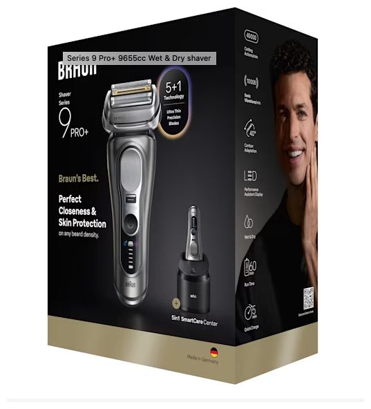 Nass&Trocken Rasierer Lithium-Ion (Li-Ion) 60 min Series 9 Pro+ 9655cc 