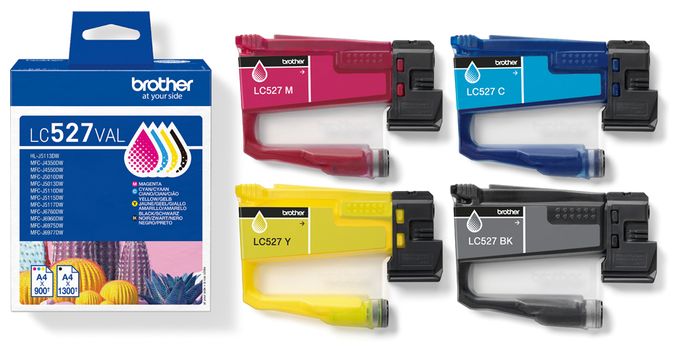 originale Druckerpatronen Schwarz, Cyan, Magenta, Gelb 1300 Seiten LC-527VAL 