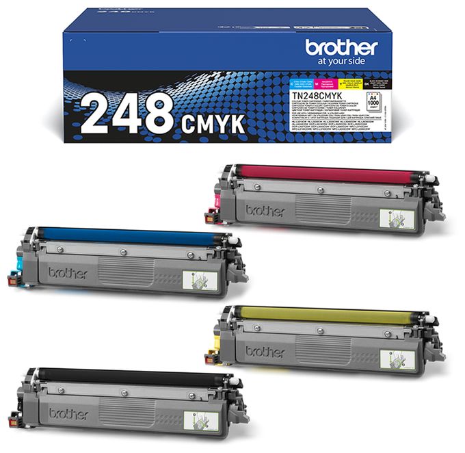 originale Druckerpatronen Schwarz, Cyan, Magenta, Gelb TN-248VAL 