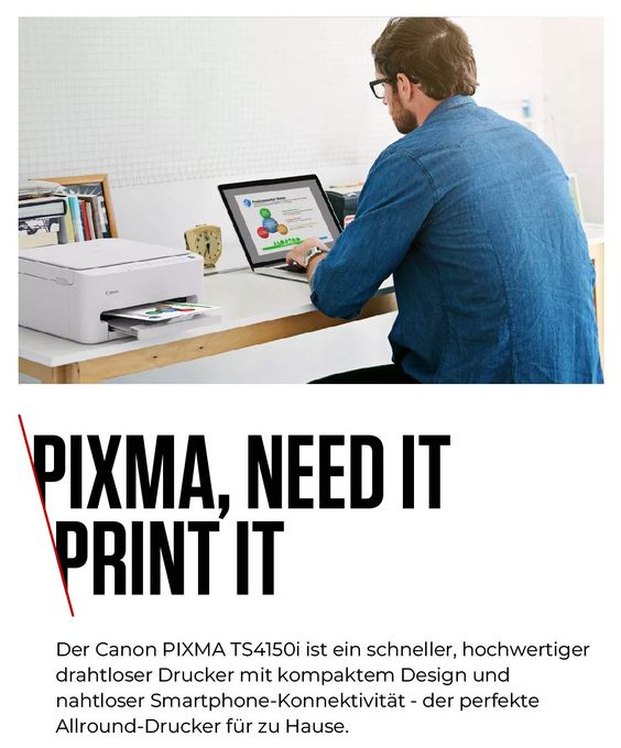 All in One A4 Tintenstrahl Drucker 1200 x 1200 DPI Pixma TS4150i 