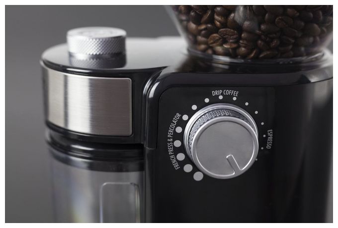 Kaffeemühle für 190 g 150 W (Schwarz, Edelstahl, Transparent) 1833 Barista Crema 
