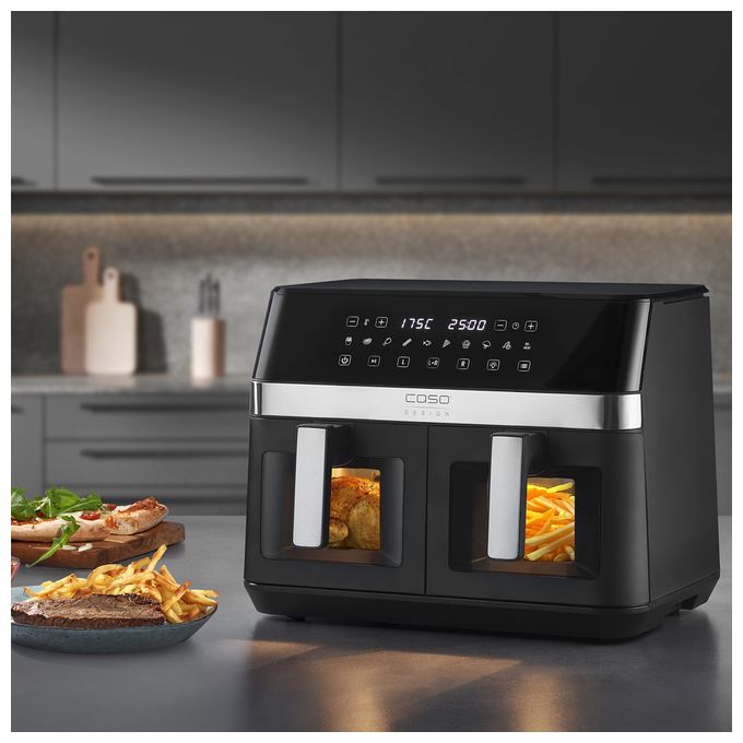 Doppel Heißluftfritteuse 14 l 2200 W  3186 AirFry DuoChef (Schwarz, Silber) 