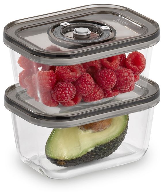 Container Rechteckig Glas, Kunststoff  VacuBoxx Eco-Duo S (Grau, Transparent) 