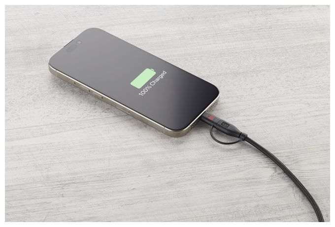 Stecker Rundkabel USB C auf USB C bis 60 W 1,5 m  Data Security Cable (Schwarz) 
