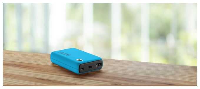 10000 mAh Powerbank Micro-USB + USB Type-C  Essence (Blau) 