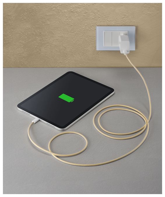 Stecker Rundkabel USB C auf USB C bis 60 W 2 m  Flexforce Cable (Gelb) 