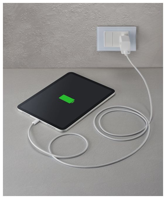 Stecker Rundkabel USB C auf USB C bis 60 W 2 m  Flexforce Cable (Weiß) 