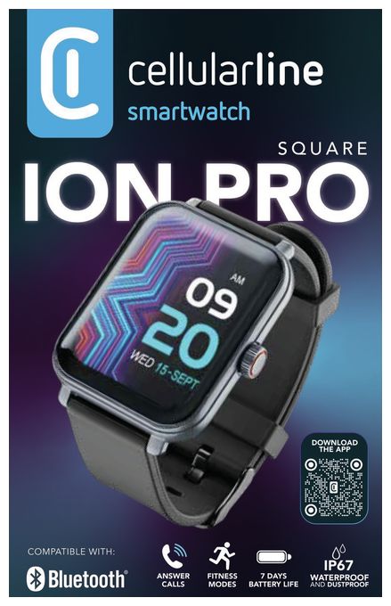 Digital Smartwatch Rechteckig IP67 168 h  ION Pro Square (Schwarz) 