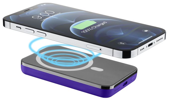 5000 mAh Powerbank USB Typ-C Kabelloses Laden  Magsafe (Violett) 