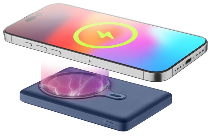 5000 mAh Powerbank USB Typ-C Kabelloses Laden  Magsafe (Blau) 