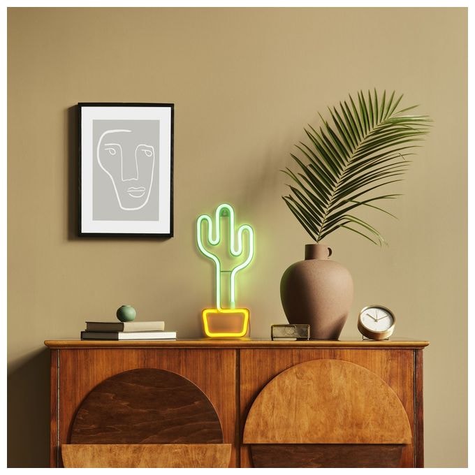 LED Grün, Gelb USB Neon Wall Light Cactus 