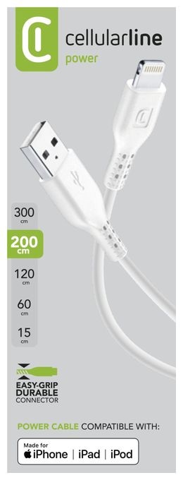 Lightning auf USB A bis 12 W 2 m  Power Cable (Weiß) 