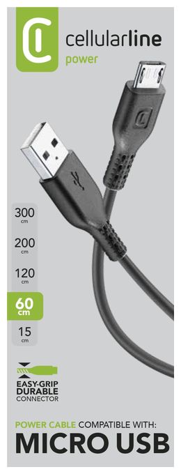 USB A auf Micro-USB B bis 10 W 0,6 m  Power Cable (Schwarz) 
