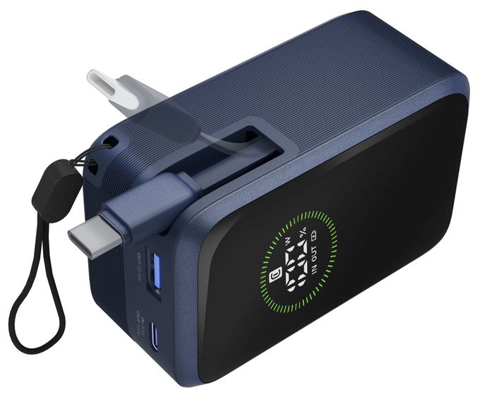 10000 mAh Powerbank USB Typ-C  Roller (Blau) 