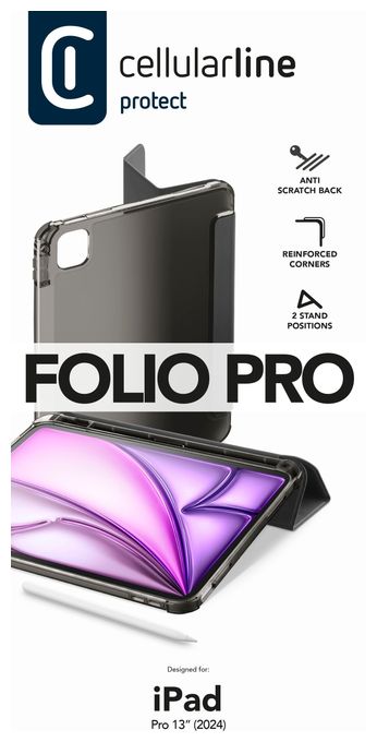 Folio aus Kunstleder für Apple iPad Pro 13 Zoll M4/M5 bis 33 cm (13") (Schwarz) Stand 
