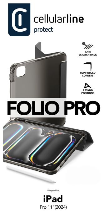 Folio aus Kunstleder für Apple iPad Pro 11 Zoll M4/M5 bis 27,9 cm (11") (Schwarz) Stand 