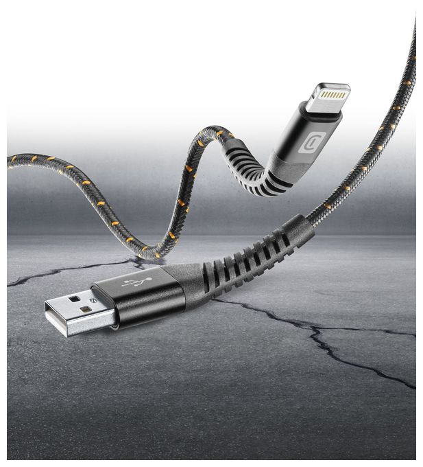 Lightning auf USB A bis 12 W 1,2 m  Tetra Force Cable (Schwarz) 