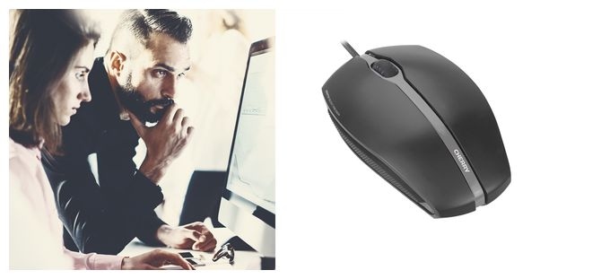 1000 DPI Büro Maus Optisch  Gentix Silent (Schwarz) 