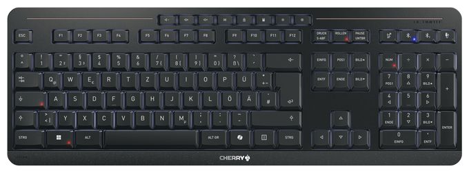 LED Heimbüro Tastatur USB + RF Wireless + Bluetooth 2.4 GHz  Stream Desktop Ultimate (Schwarz) 