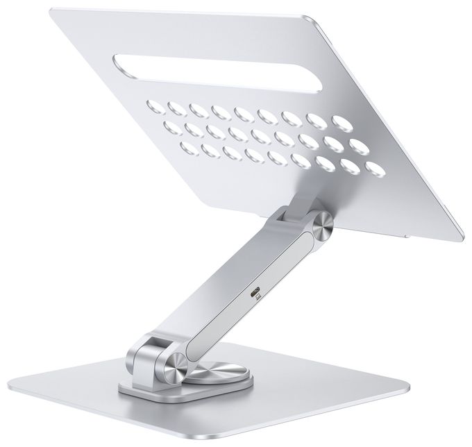DONN27G Laptop-Ständer mit 7-in-1-Dockingstation, 360° drehbare Basis, faltbar, höhenverstellbar 