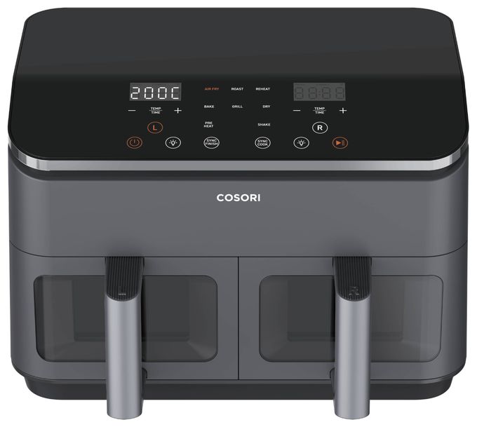 Doppel Heißluftfritteuse 8,5 l 1750 W  Dual Basket Chef Edition (Schwarz, Silber) 