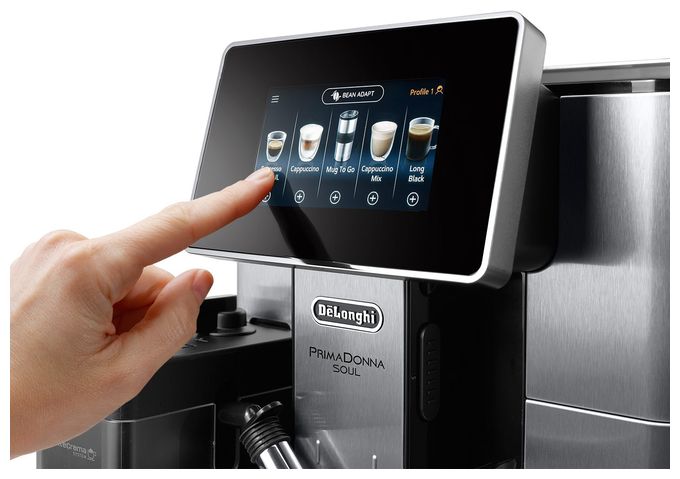 Kaffeevollautomat 19 bar 2,2 l 500 g AutoClean  PrimaDonna ECAM610.74.MB (Schwarz, Edelstahl) 