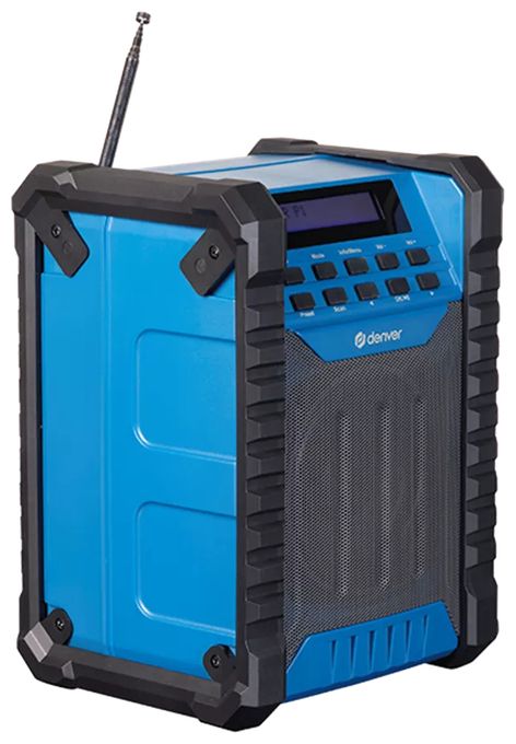 Bluetooth DAB, DAB+, FM Radio Tragbar Spritzwassergeschützt IP54  WRD-60 (Schwarz, Blau) 