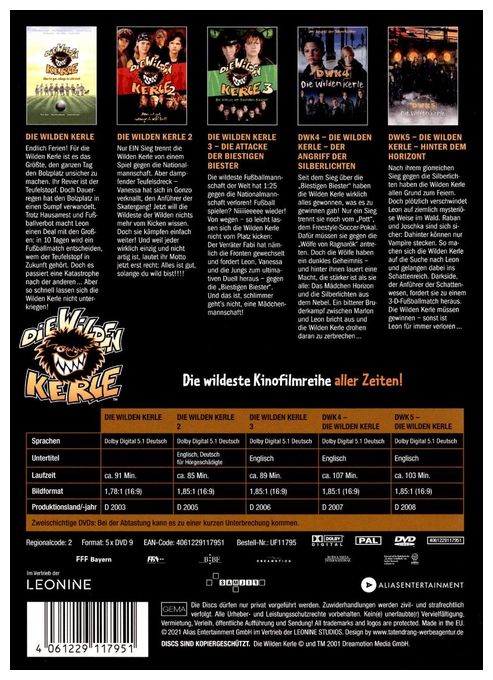 Die Wilden Kerle 1-5 Sammelbox (DVD) 