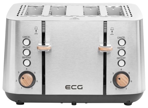 Toaster 1850 W 4 Scheibe(n) 7 Stufen  ST4767 Timber (Schwarz, Edelstahl) 