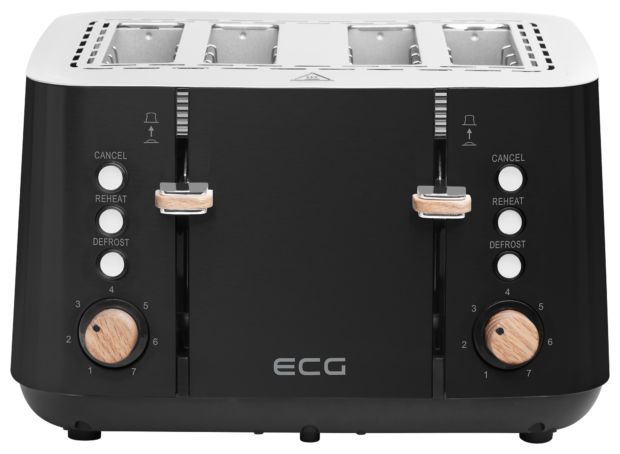 Toaster 1850 W 4 Scheibe(n) 7 Stufen  ST4768 Timber (Schwarz, Edelstahl) 