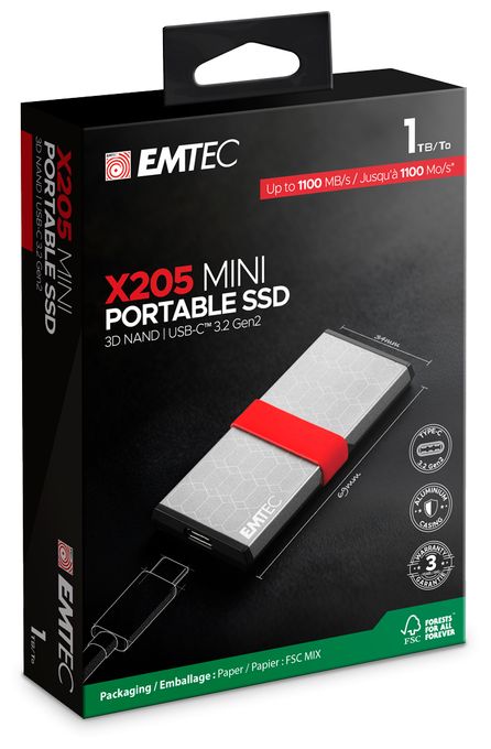 1 TB SSD  X205 Mini (Silber) 