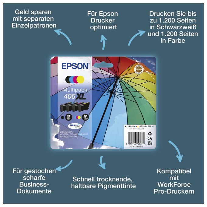 Druckerpatronen 19,1 ml 406XL C13T17H64010 