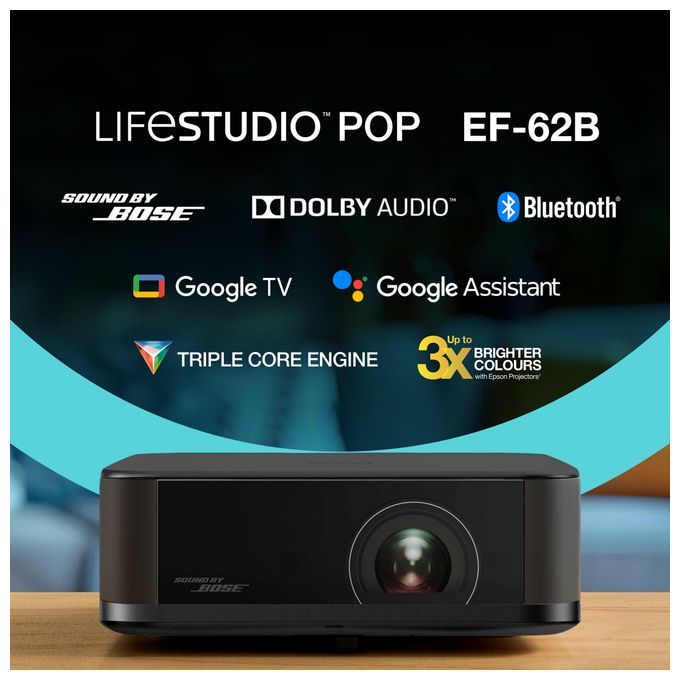 4K (4096x2400) 3LCD LED Standard Throw-Projektor 700 ANSI Lumen  EF-62 (Schwarz) 