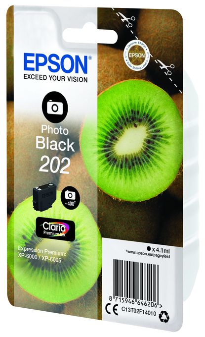 Singlepack Photo Black 202 Claria Premium Ink 