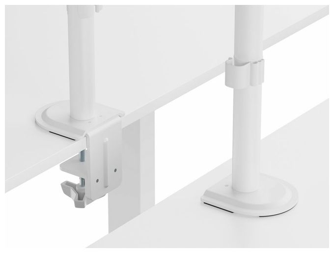 17"-32" Gelenk-Dual-Monitor-Tischhalterung, Weiß 