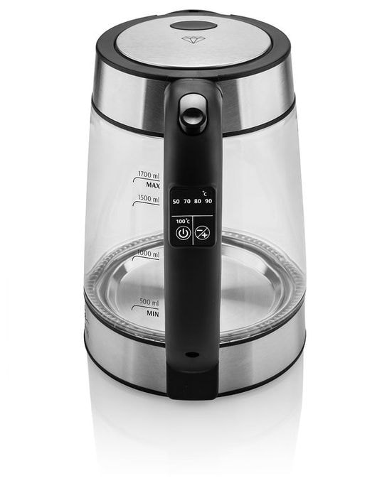1,7 l Wasserkocher 2200 W (Schwarz, Transparent) Crystela Digi 