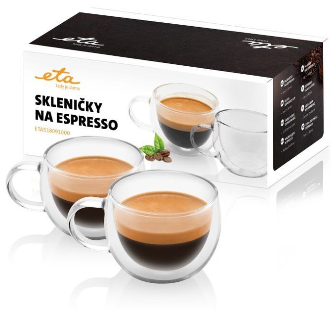  Doppelwandige Espresso Gläser (Transparent) 