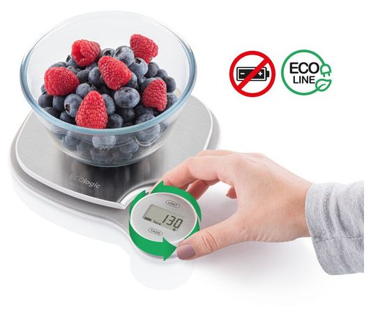 Elektronische Küchenwaage bis 5 kg Genauigkeit 1 g  ECOlogic (Grau) 