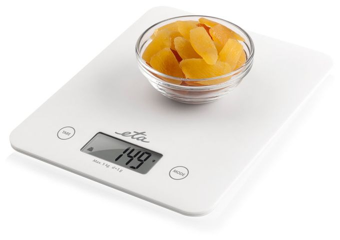 Elektronische Küchenwaage bis 5 kg Genauigkeit 1 g  Lori (Weiß) 