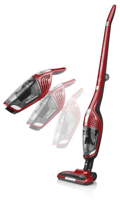 Handstaubsauger mit Staubbeutel bis 45 min Laufzeit 18 V Zyklonal  Moneto II (Rot) 