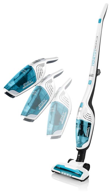 Handstaubsauger Beutellos bis 50 min Laufzeit 21,6 V HEPA  Moneto II Aqua Plus (Blau, Weiß) 