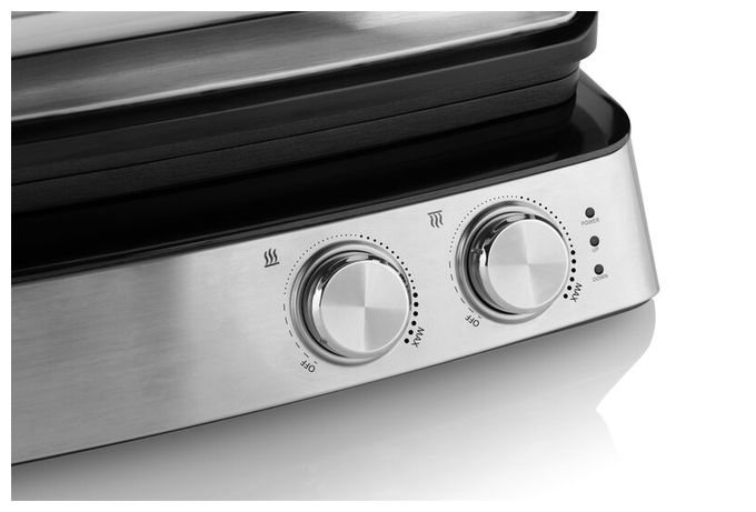2000 W mit 290 x 230 mm Fläche  Party Chef Contact (Schwarz, Edelstahl) 