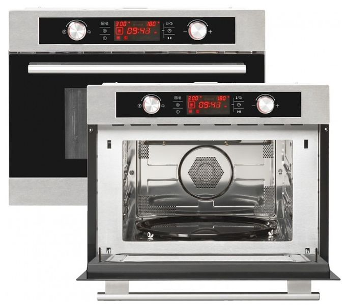 Einbau-Mikrowelle 900 W Größe: maxi 5 Stufen Grill (Edelstahl) EBM4544HI 