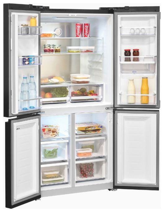 Side-by-Side Kühl-/ Gefrierkombination 284 l / 148 l 283 kWh NoFrost 1830 mm x 836 mm  MD430-100-WS-202E (Schwarz, Edelstahl) 