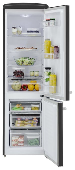 181 l / 63 l Kühl-Gefrierkombi freistehend 201,85 kWh Jahr  RKGC250-70-H-160E (Schwarz) 
