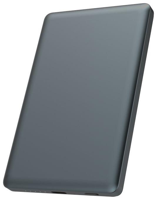 5000 mAh Powerbank USB Typ-C Kabelloses Laden  Ultra Slim (Dunkles Grau) 