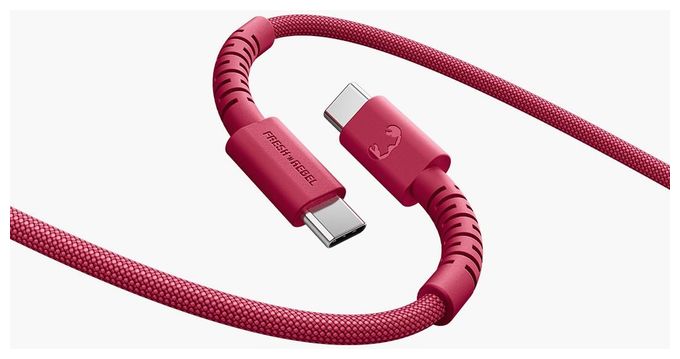 Stecker Rundkabel USB C auf USB C bis 100 W 2 m  2CCC201BR (Rot) 