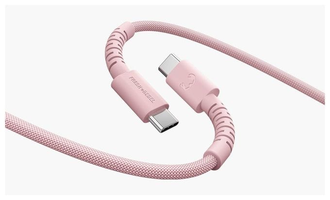 Stecker Rundkabel USB C auf USB C bis 100 W 2 m  FlexWave (Pink) 
